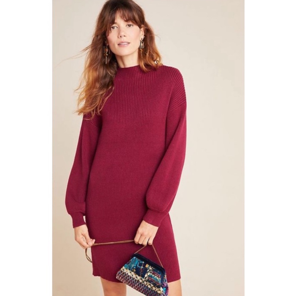 Anthropologie Alder Mock Neck Sweater Dress